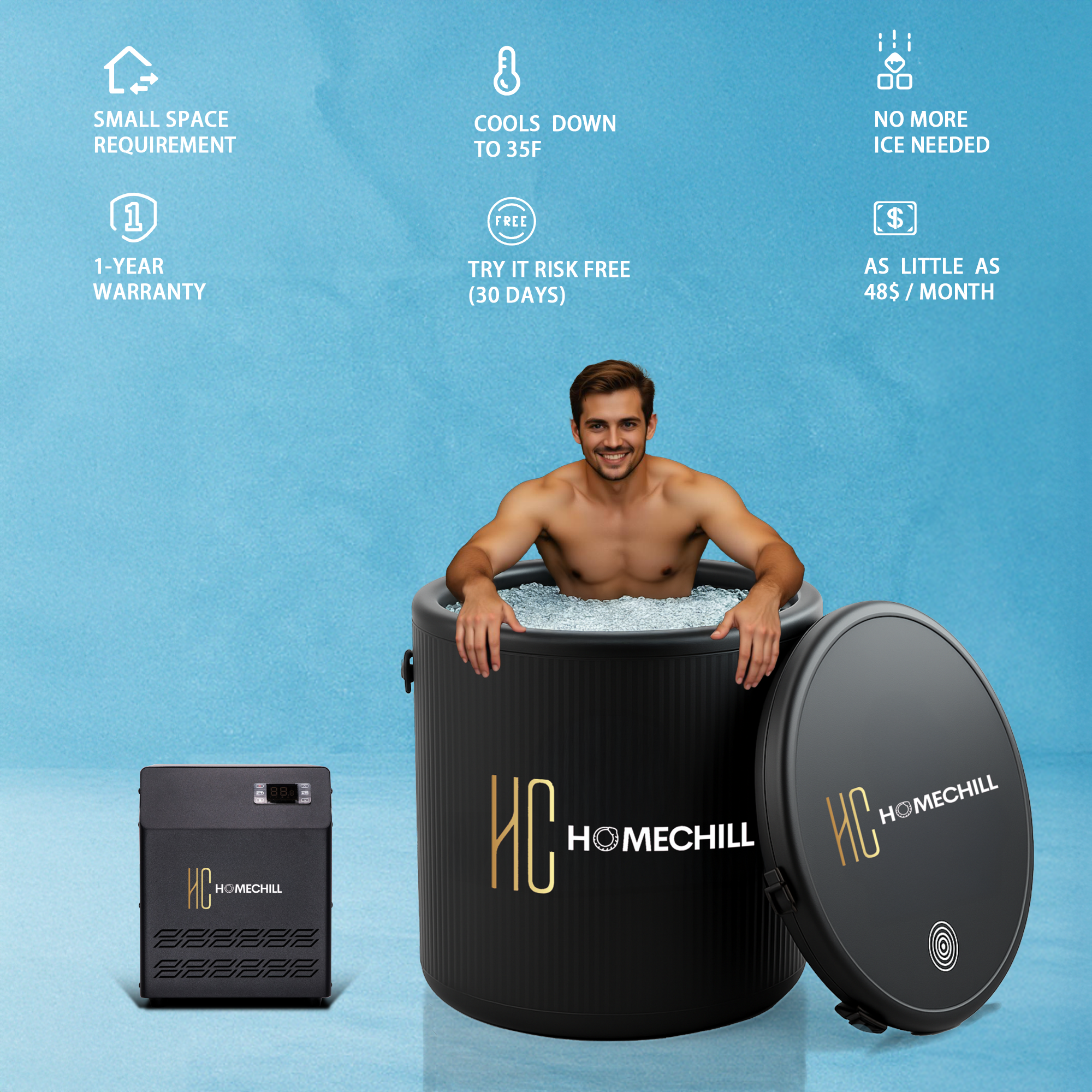 HomeChill Cold Therapy Device – Professional-Grade Recovery at Home - PLUNGE MAGIC